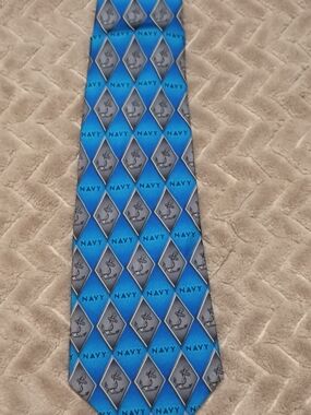 Blue Navy Pattern Men's Tie — Classic Anchor Motif